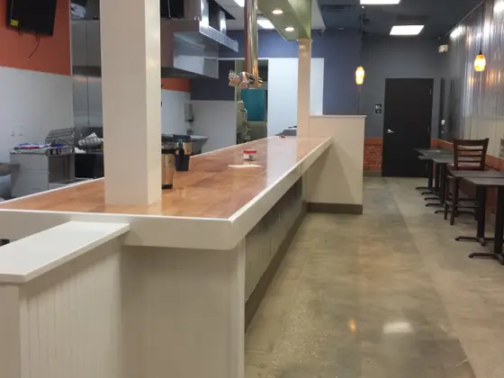 Commercial interior painting project at BrewBurgers in Florida