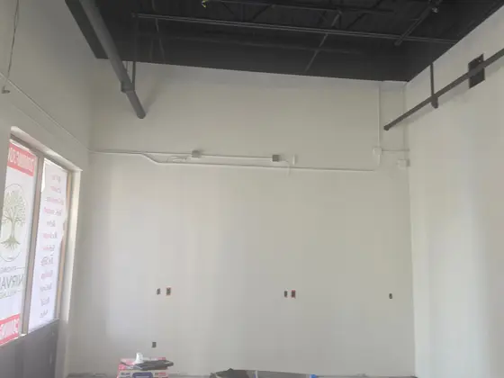 Freshly painted commercial buildout interior wall in Nokomis, FL