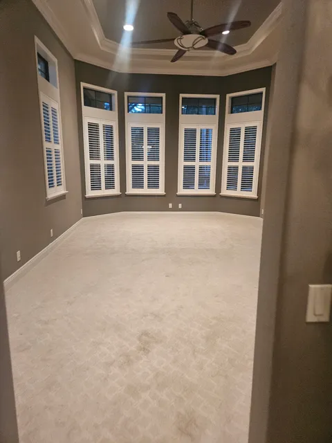 Freshly painted living room and foyer in a Southwest Florida home